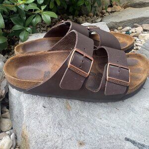 Birkenstock Arizona Brown Vegan Strappy Sandals Women's Size 38 (7-7.5)